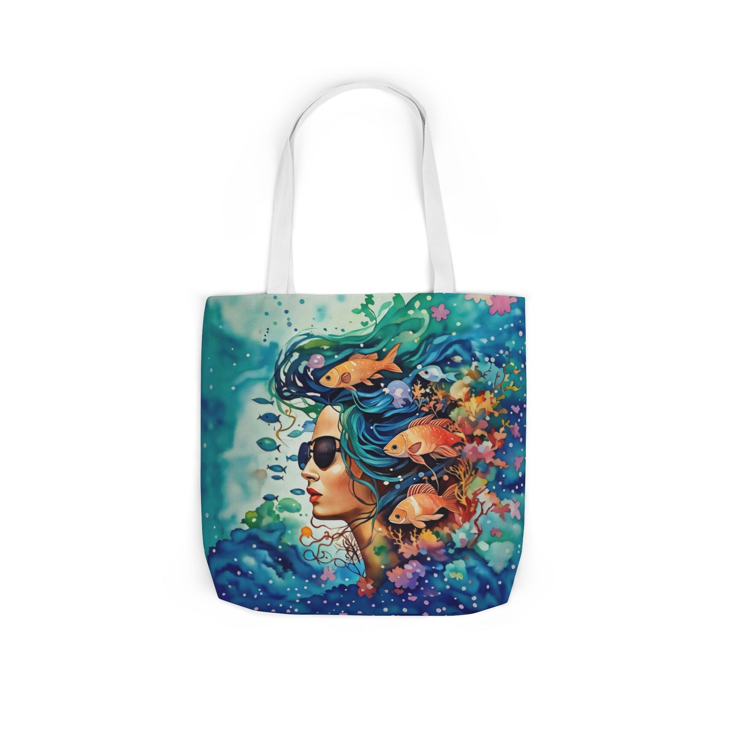 Colorful Ocean-Inspired Canvas Tote Bag - Perfect for Beach Days, Eco-Friendly Shopping, and Summer Fun!