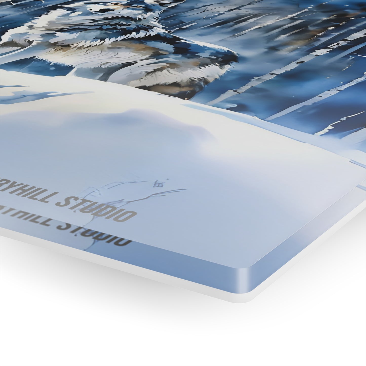 Acrylic Print - Wolf in Winter Forest - Spirit Animal Collection Gift