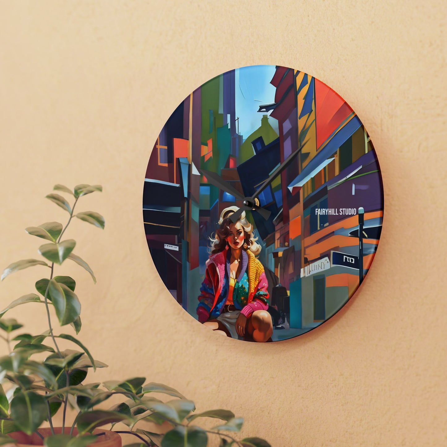 Acrylic Wall Clock 1970"s memories