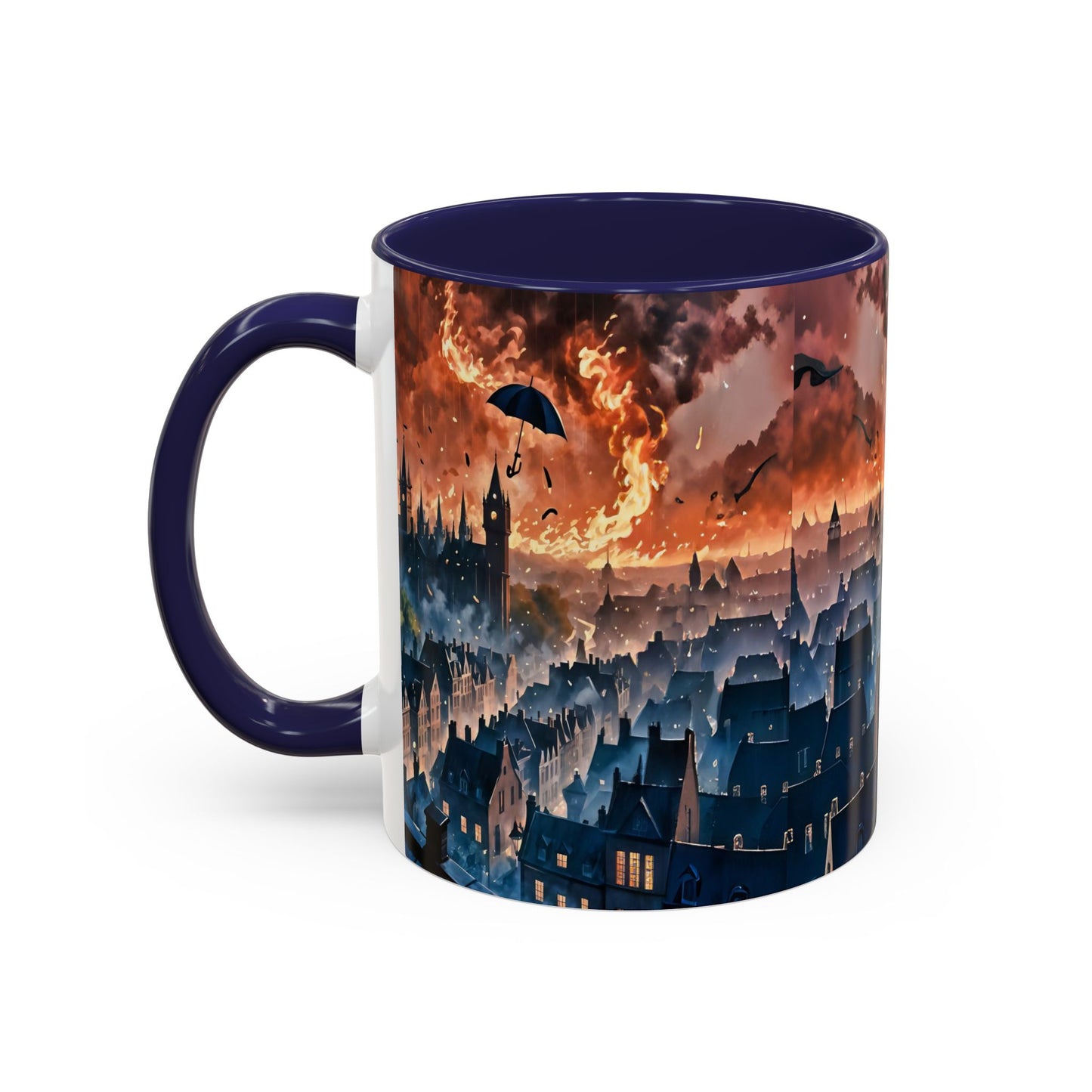 Coffee Mug Marry Poppins Umbrella London City Night Art