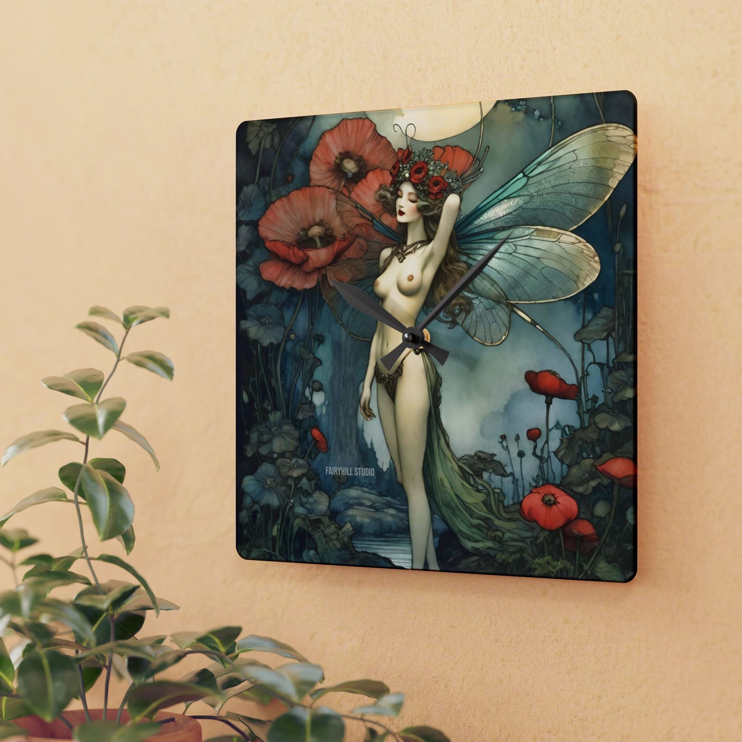 Acrylic Wall Clock - Moon Goddess