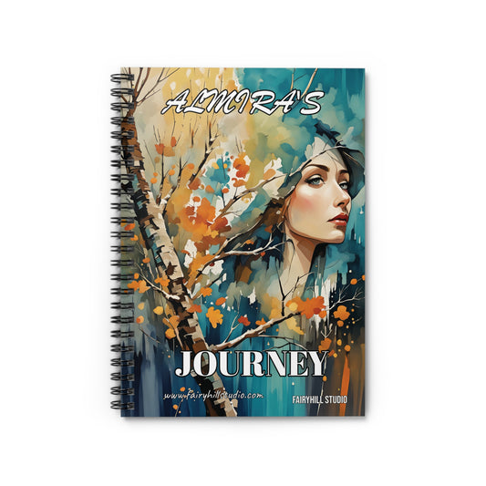 Personalized Spiral Notebook Fall in the woods Almira,s Journey - Ruled Line
