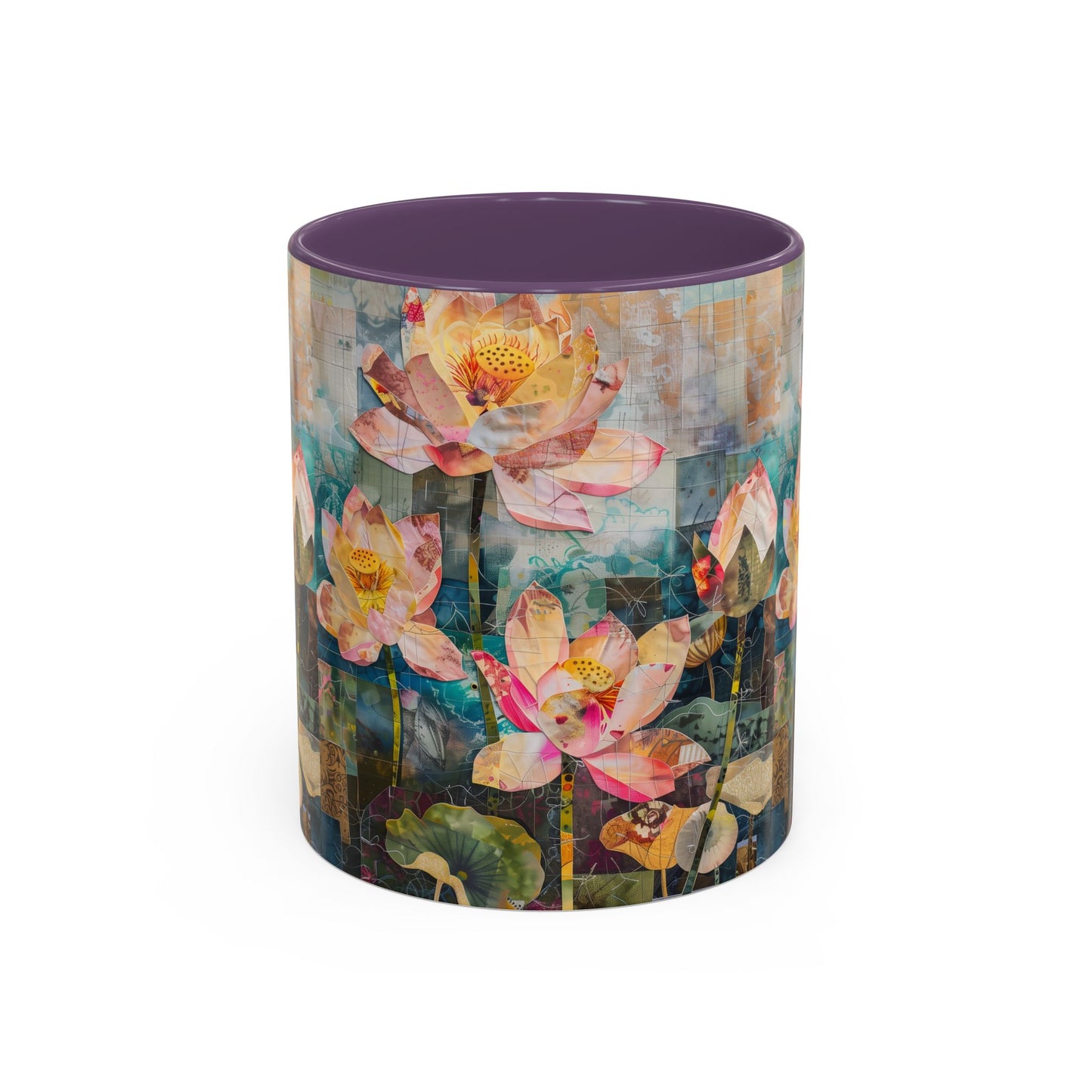 Mug - Pink Water Lilies Pond Watercolor Art by Fairyhill Studio - 11oz
