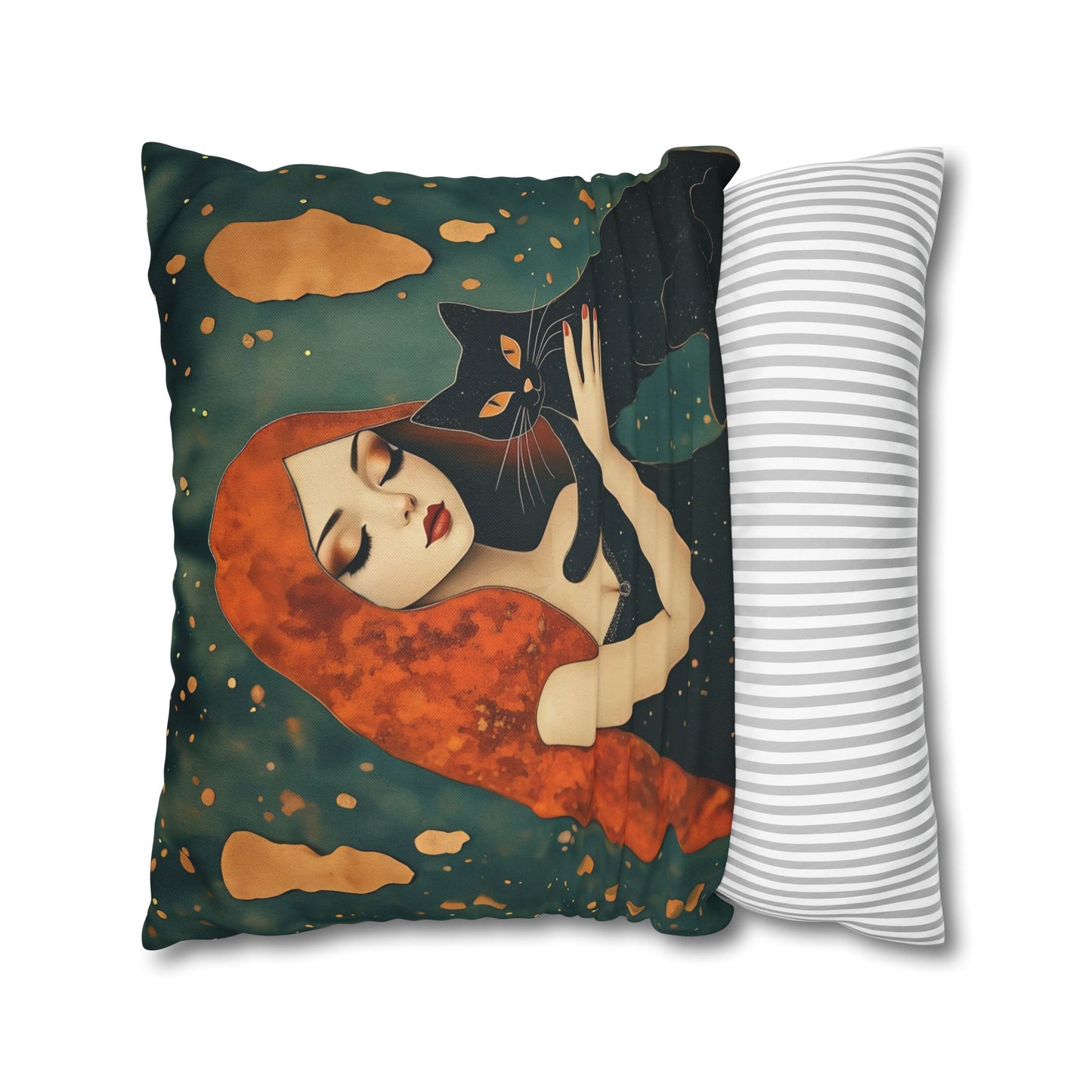 Elegant Cat Art Pillowcase | Decorative Cushion Cover, Home Decor, Gift Idea, Bohemian Style, Christmas Decoration