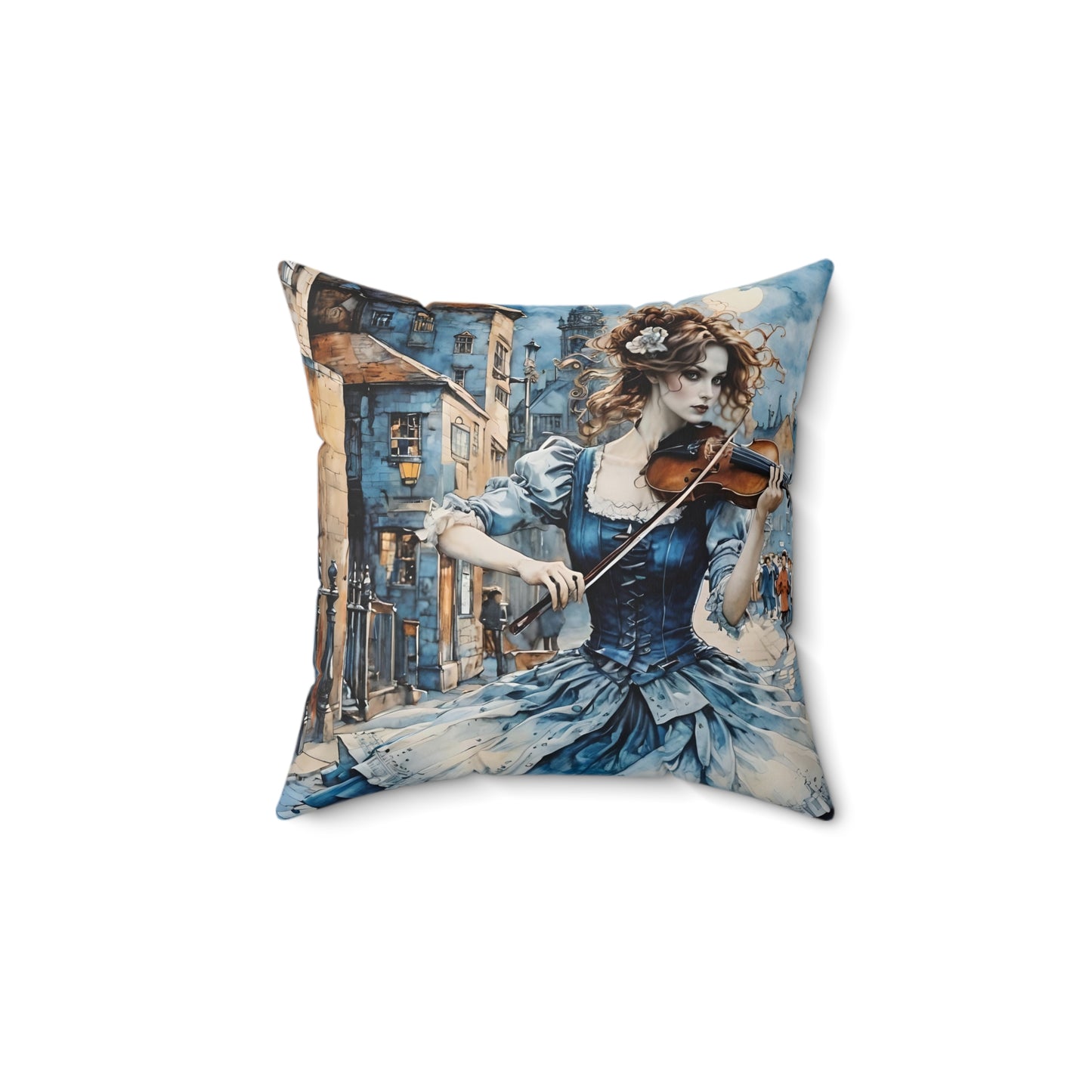 Square Violinist Gypsy Pillow