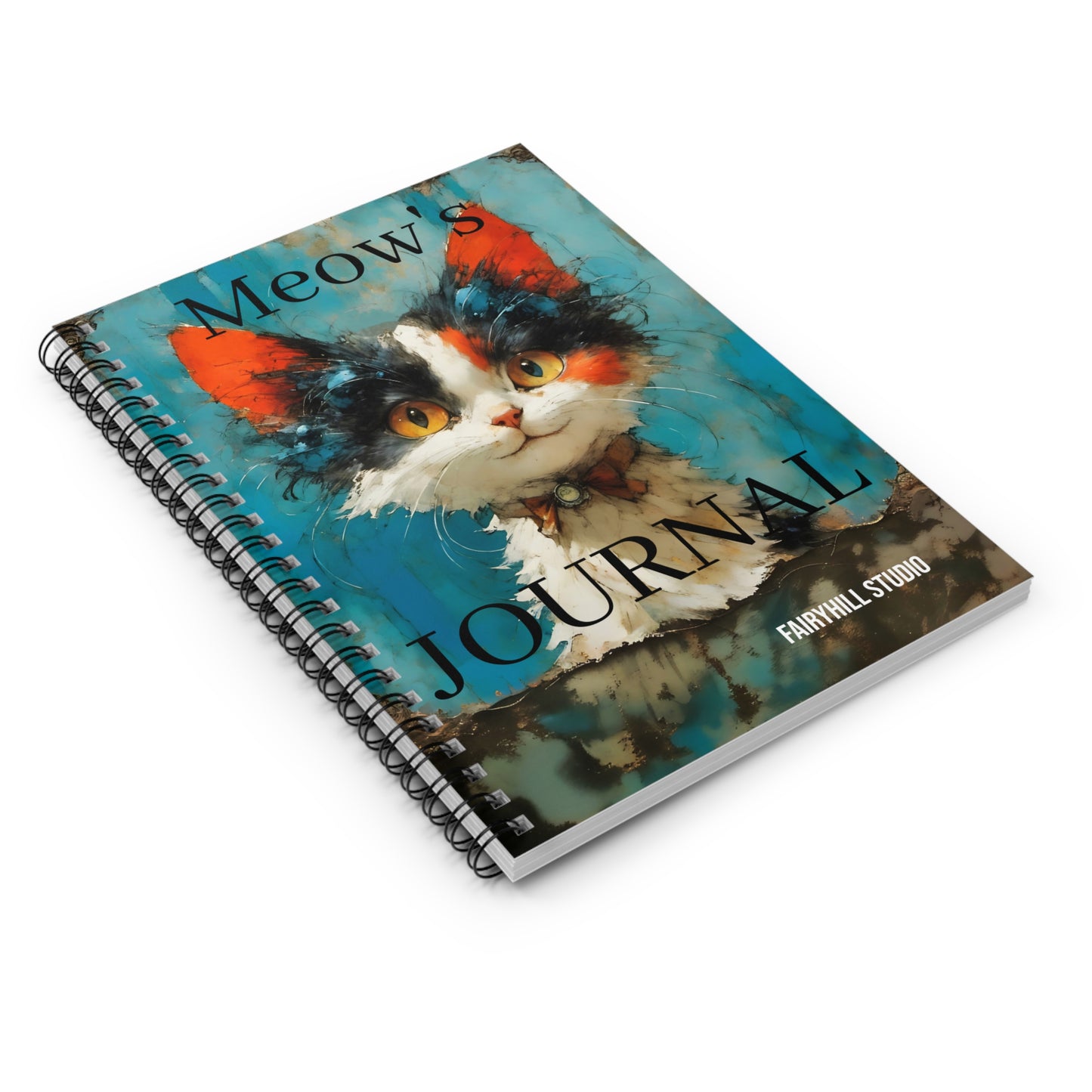 Cat Art Spiral Notebook - Ruled Line