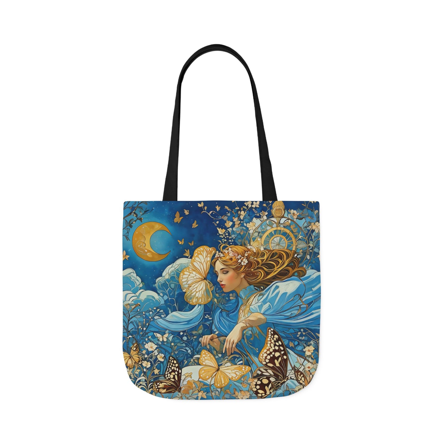 Colorful Moon Goddess-Inspired Canvas Tote Bag - Perfect for Beach Days, Eco-Friendly Shopping, and Summer Fun!