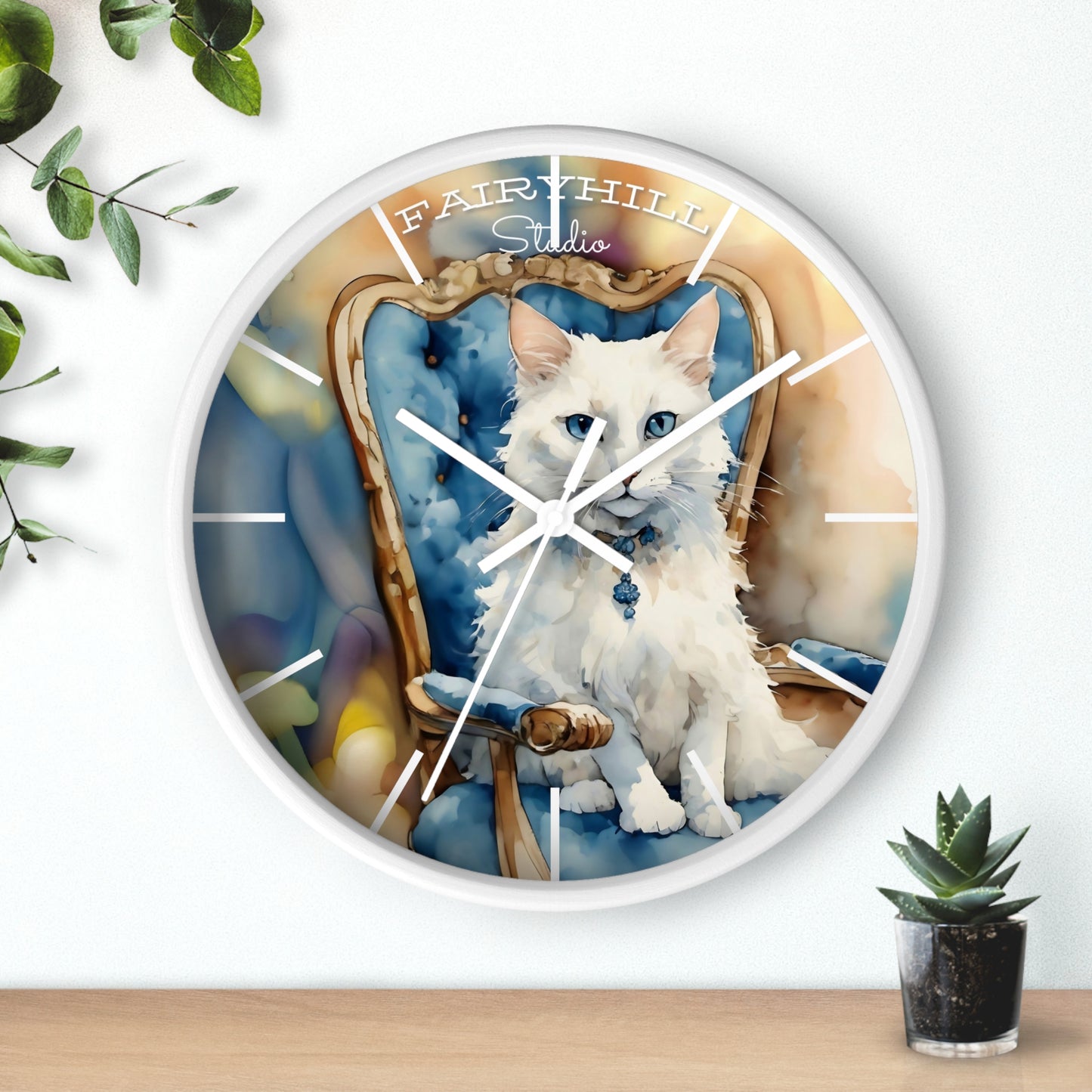 Cat Art Wall Clock