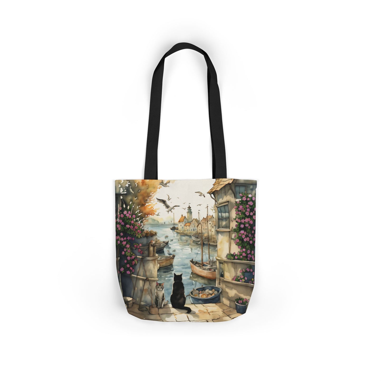 Harbour Cats by FairyHill Studio - Canvas Tote Bag - Perfect for Beach Days, Eco-Friendly Shopping, and Summer Fun!