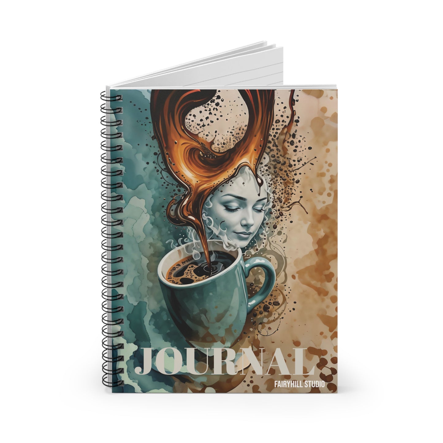 Morning  Coffee Notebook - Ruled Line coffee  Spiral Journal