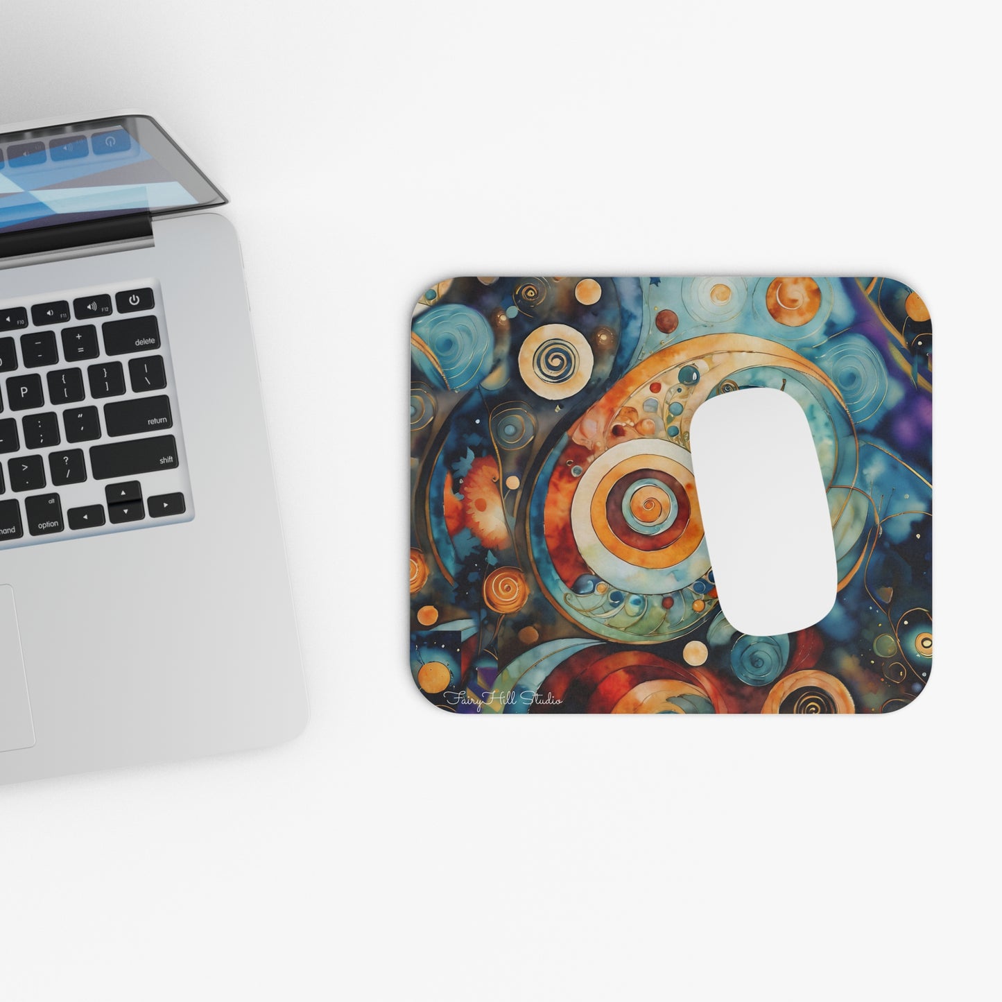 Mouse Pad - Cosmic Swirls Colorful Abstract Art Desk Accessory