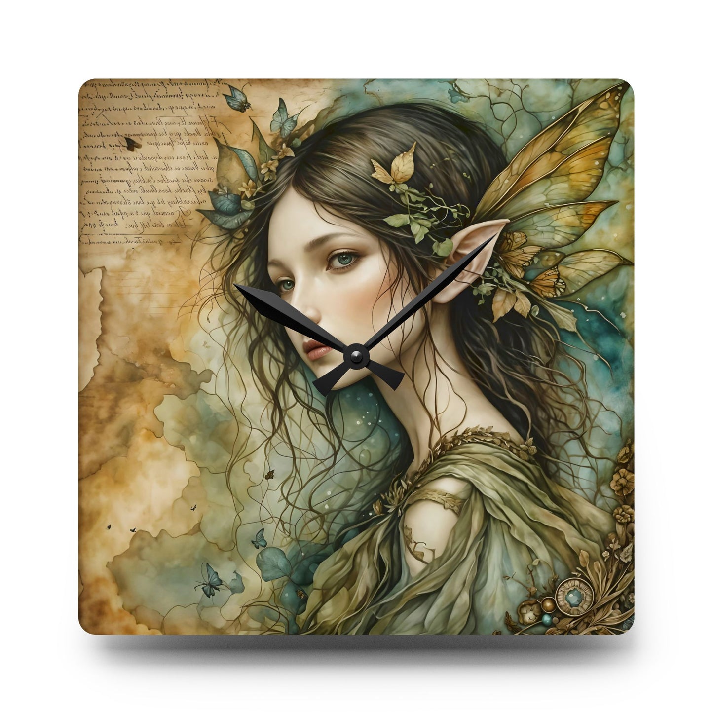 Wall Clock Forest Fairy/Elf Art