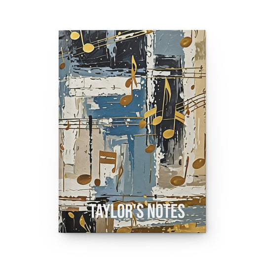 Hardcover Abstract Music notes Journal hard Cover ,Notebook gift art Matte
