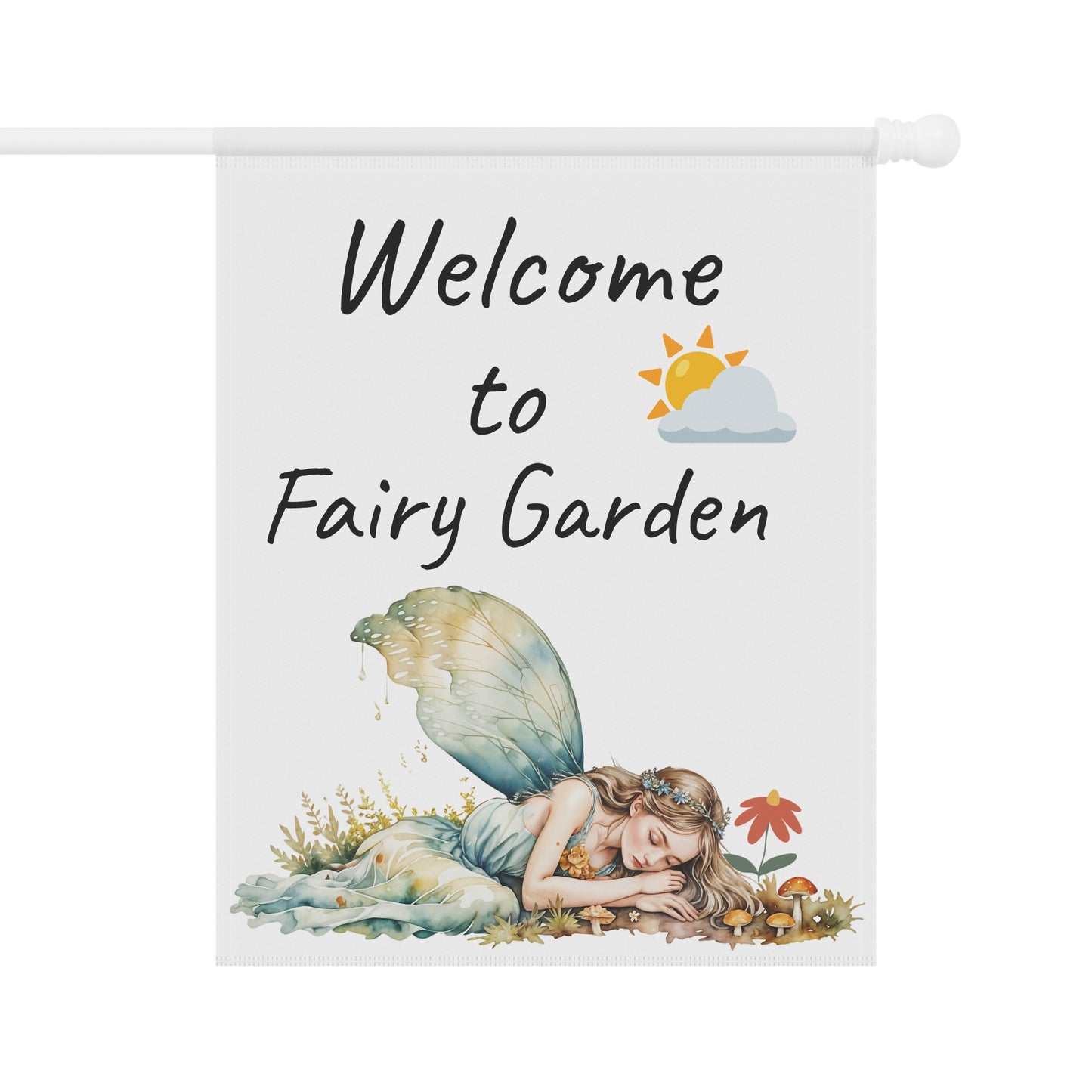 Whimsical Fairy Garden Banner - Welcome to Fairy Garden Outdoor Decor