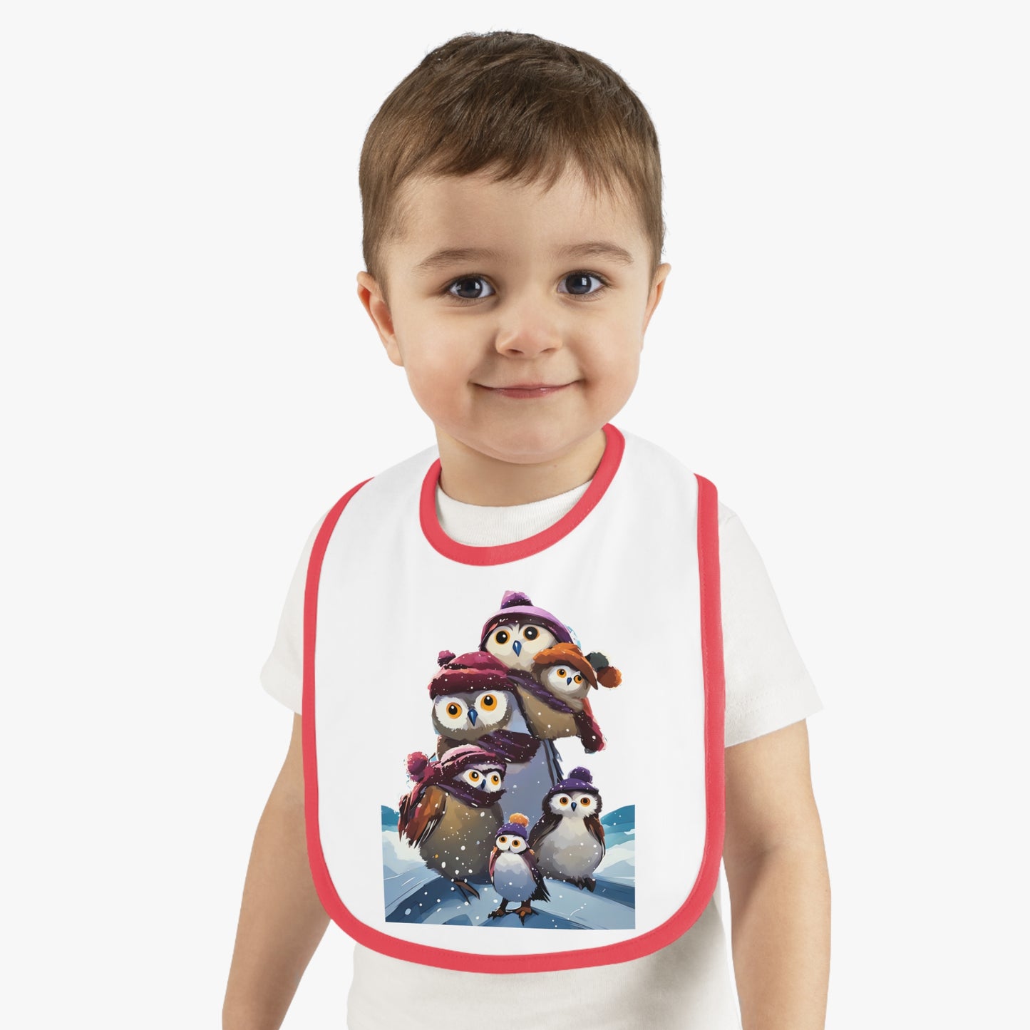 Bib - Penguin Family in Winter Snow Holiday Art