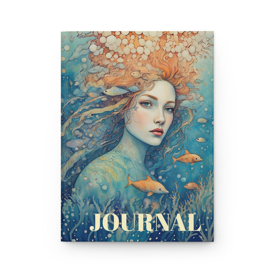 Deep sea mermaid art  Journal Hardcover