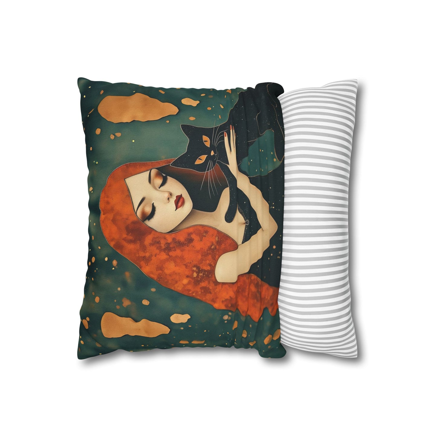 Elegant Cat Art Pillowcase | Decorative Cushion Cover, Home Decor, Gift Idea, Bohemian Style, Christmas Decoration