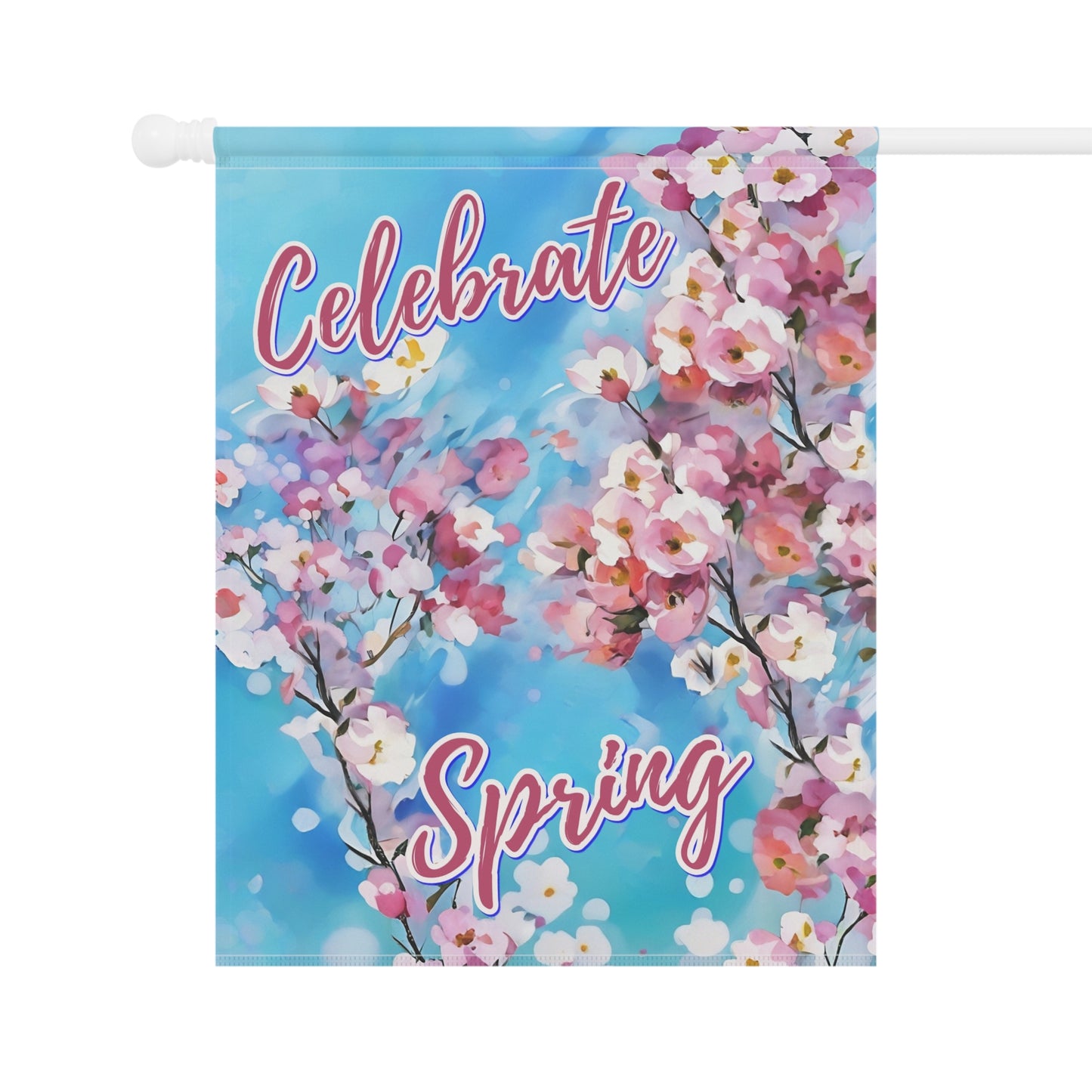 Celebrate Spring Cherry flowers Garden Banner - Beautiful Floral Yard Decor