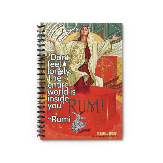 Ruled Line Spiral Notebook - Personalized Inspirational Rumi Quote