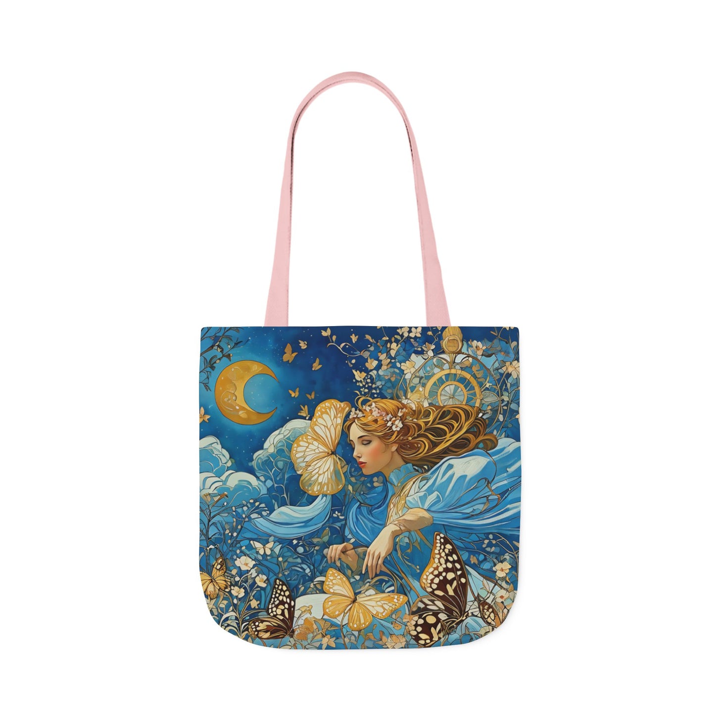 Colorful Moon Goddess-Inspired Canvas Tote Bag - Perfect for Beach Days, Eco-Friendly Shopping, and Summer Fun!