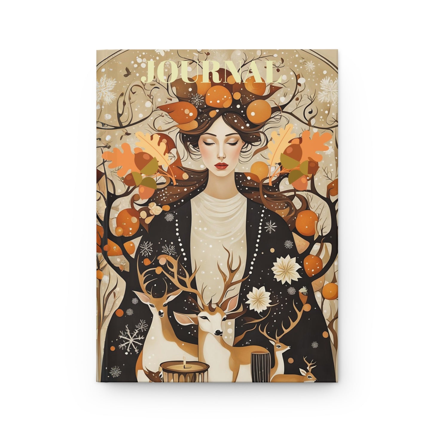 Hardcover Journal welcoming Autumn with deers