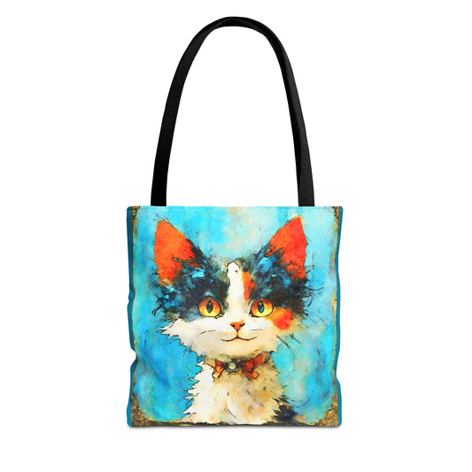 Colorful Cat Tote Bag by Fairyhill Studio