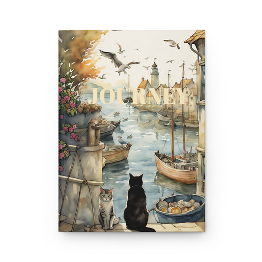 Harbour cats hard cover Journal hard Cover ,Notebook gift art Matte
