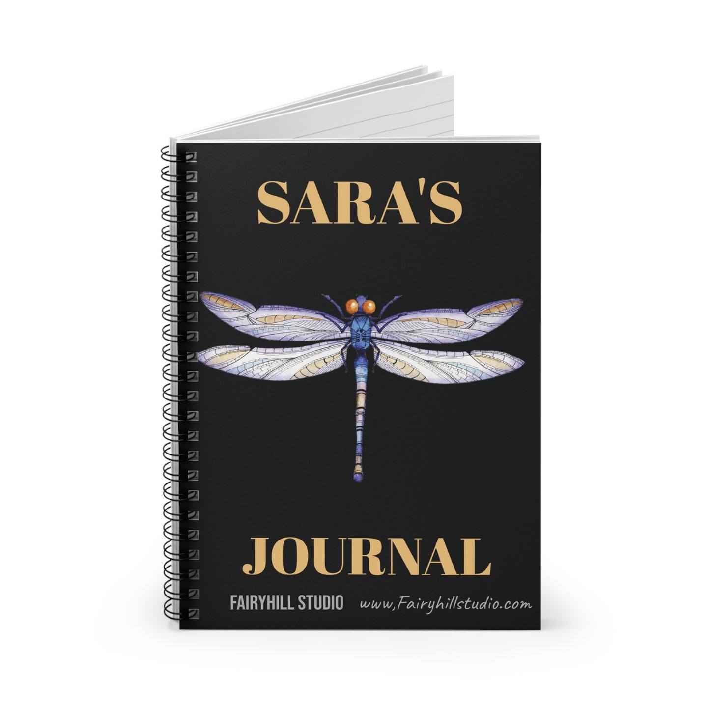 Blue Dragonfly, botanical,Personalized Notebook, Personalized journal,
