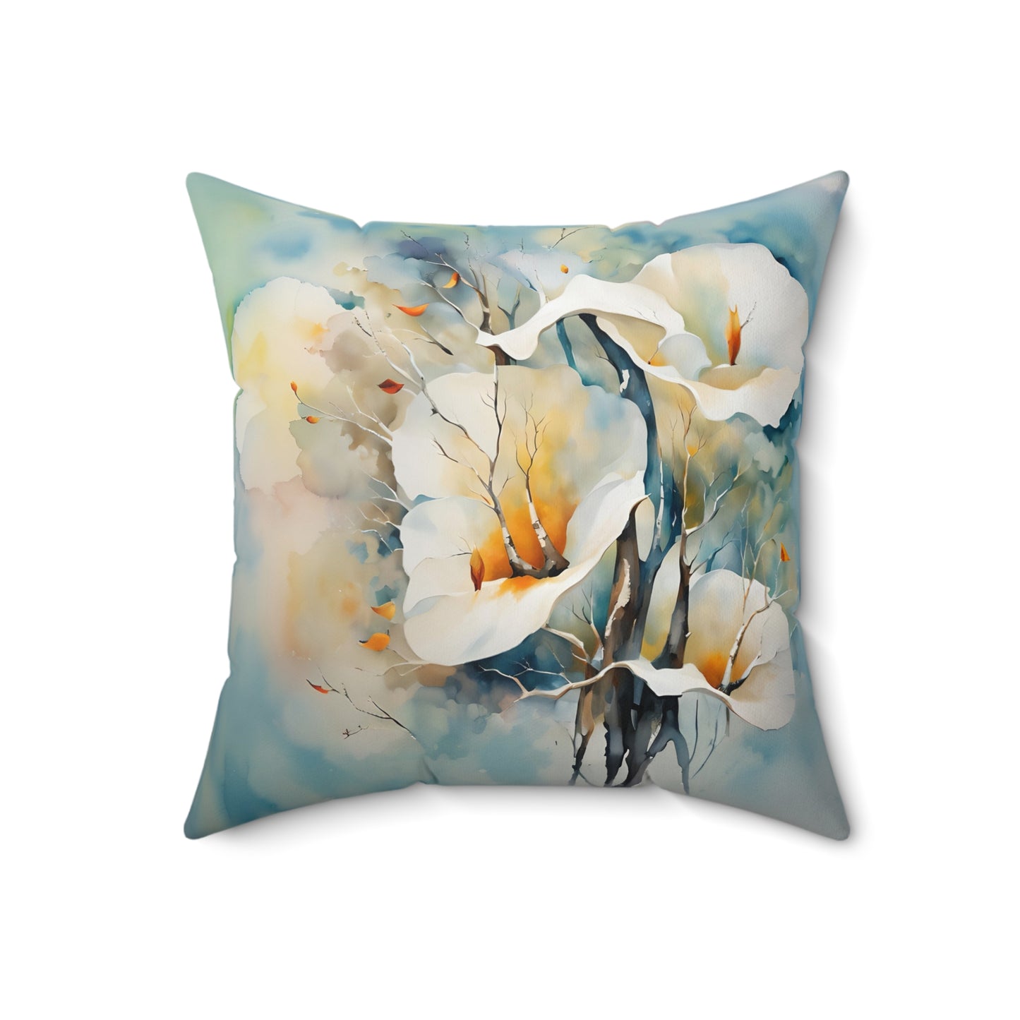 Calla Lilies Square Pillow - by Fairyhill Studio