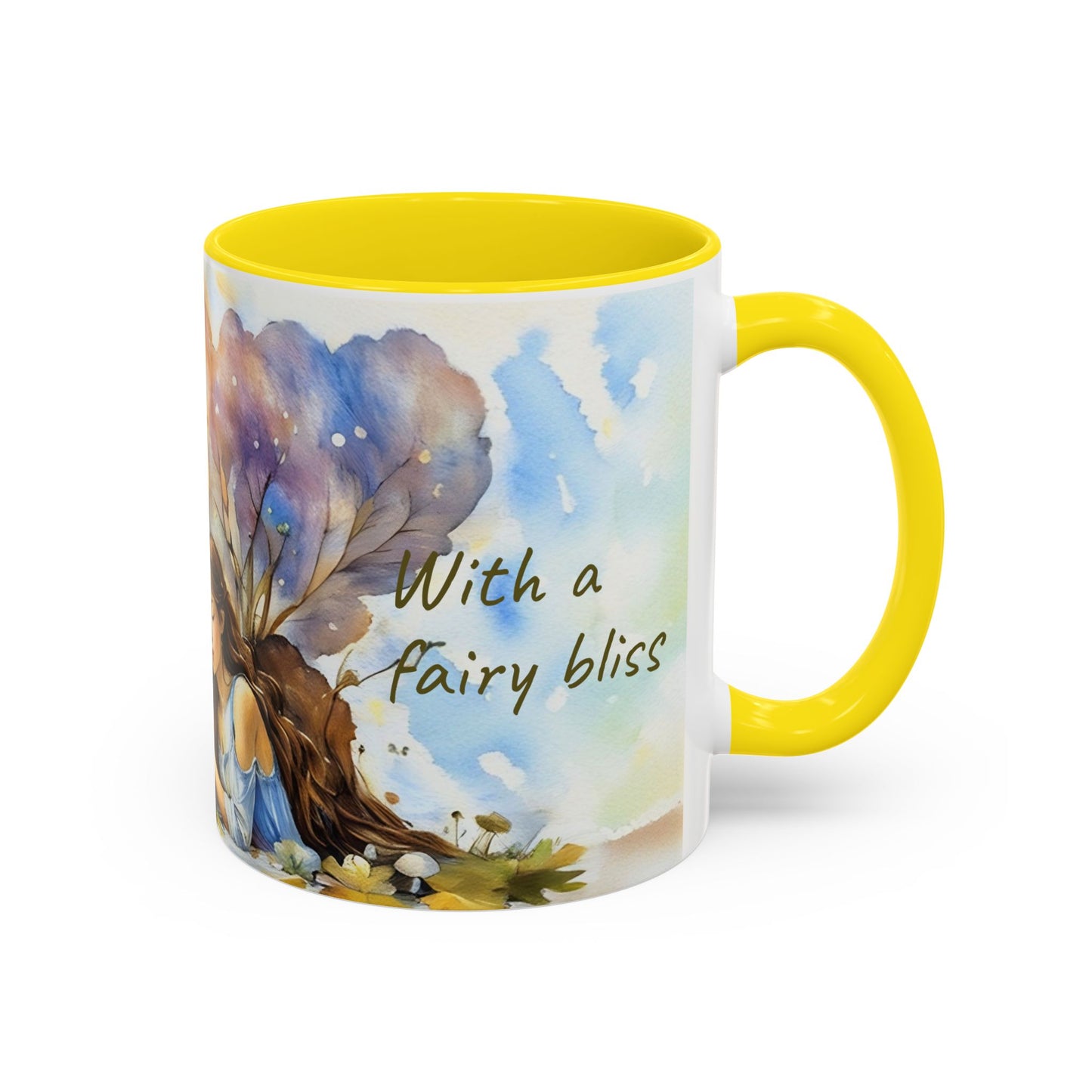 Mug Fairy Angel Blessing Flowers Watercolor Accent Coffee Mug 11 & 15oz