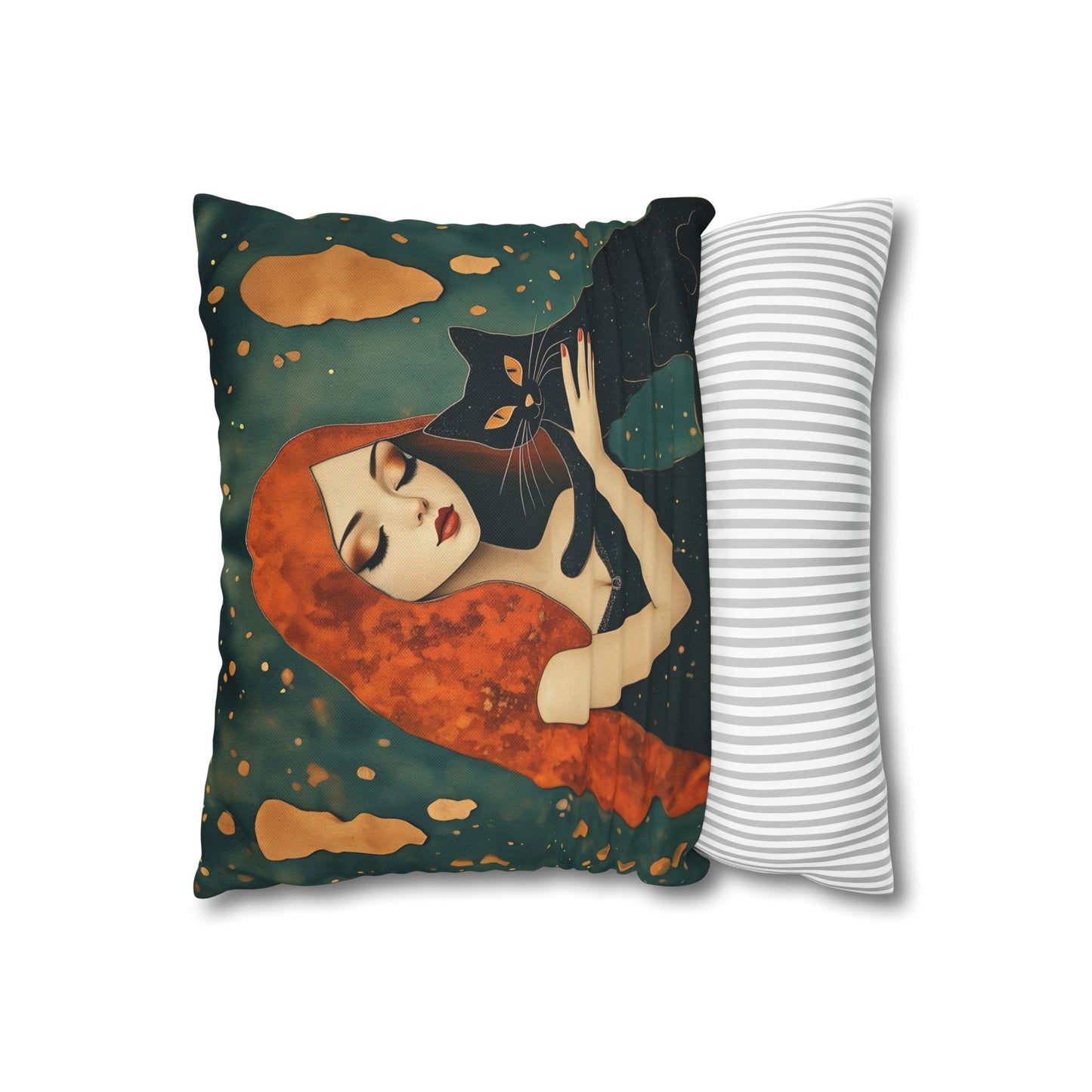 Elegant Cat Art Pillowcase | Decorative Cushion Cover, Home Decor, Gift Idea, Bohemian Style, Christmas Decoration