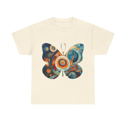 Colorful Abstract Butterfly Swirl T-Shirt - Perfect for Art Lovers