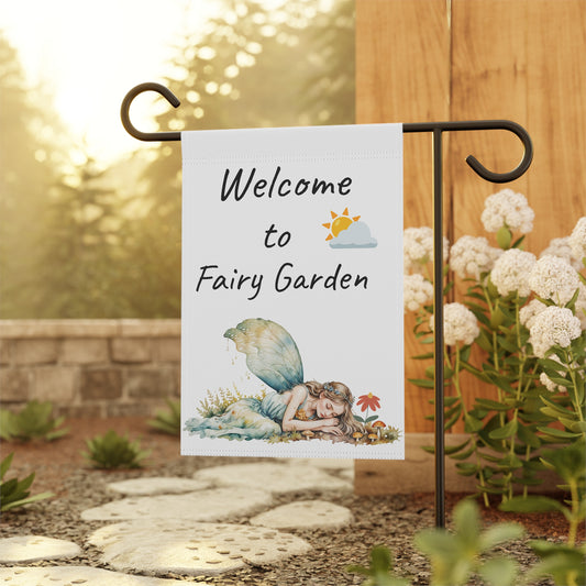 Whimsical Fairy Garden Banner - Welcome to Fairy Garden Outdoor Decor