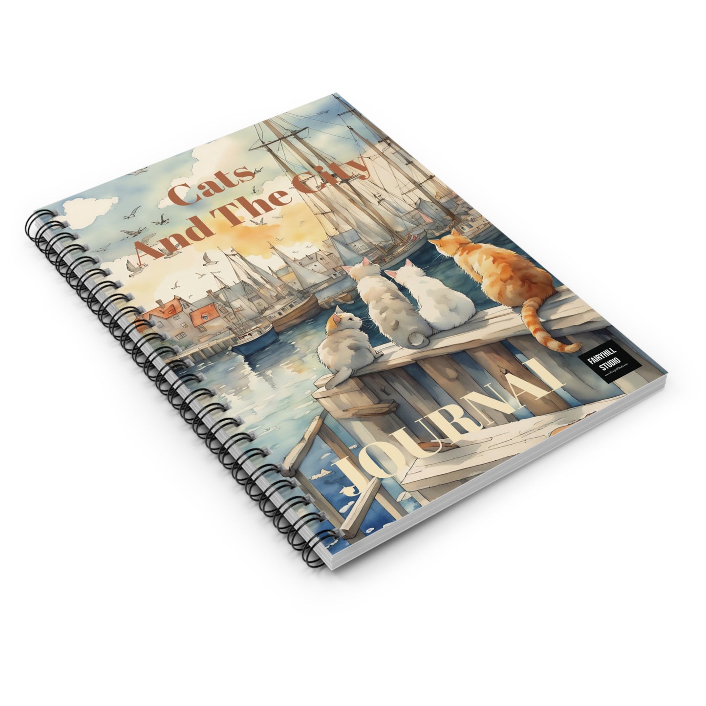 Cats and the City Spiral Notebook /Fairyhill studio