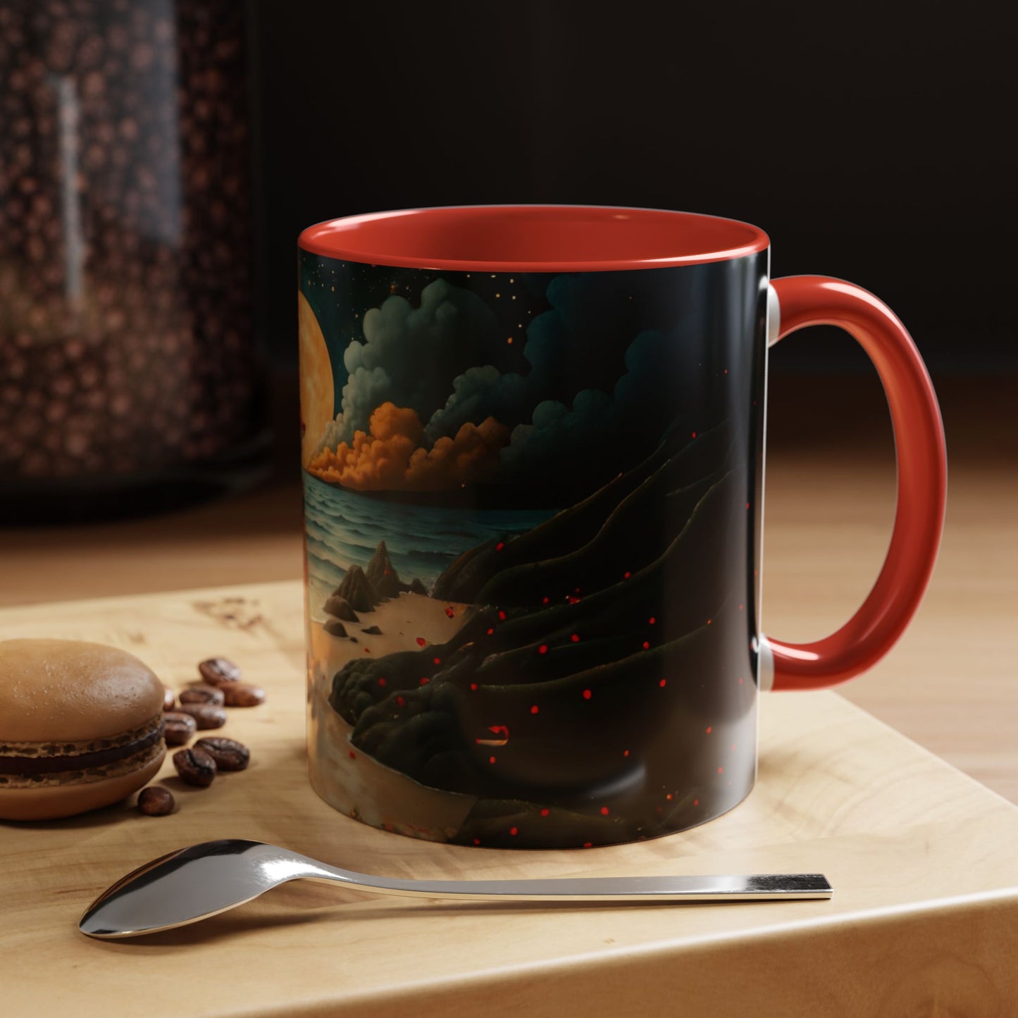 Moon girl wit red hat Art-Themed Coffee Mug - 11 & 15oz Accent Mug for Musroom Fsiry Lovers