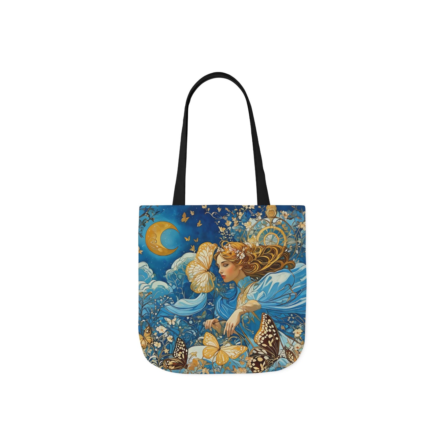 Colorful Moon Goddess-Inspired Canvas Tote Bag - Perfect for Beach Days, Eco-Friendly Shopping, and Summer Fun!