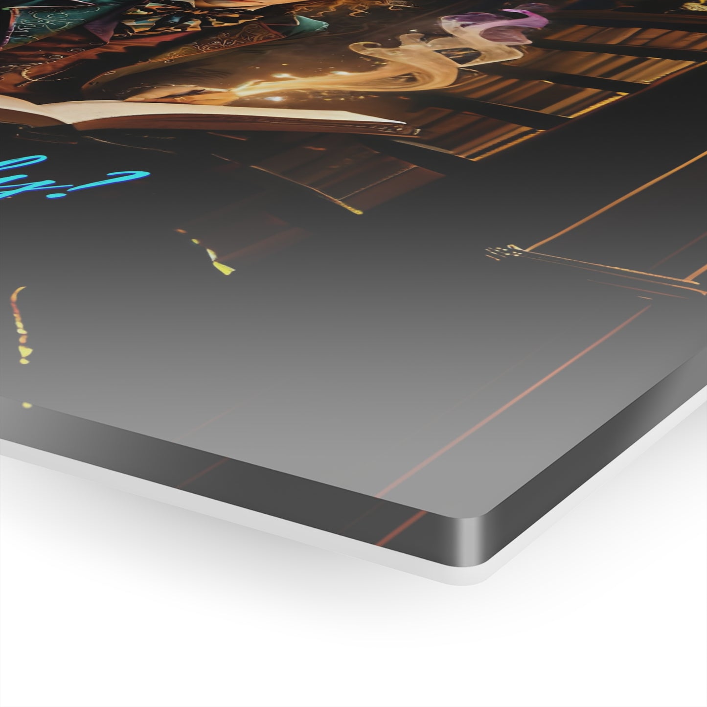 Acrylic Print - Good Vibes Only Inspirational Art with Magical Guy and Top Hat in Harry Potter Style Library