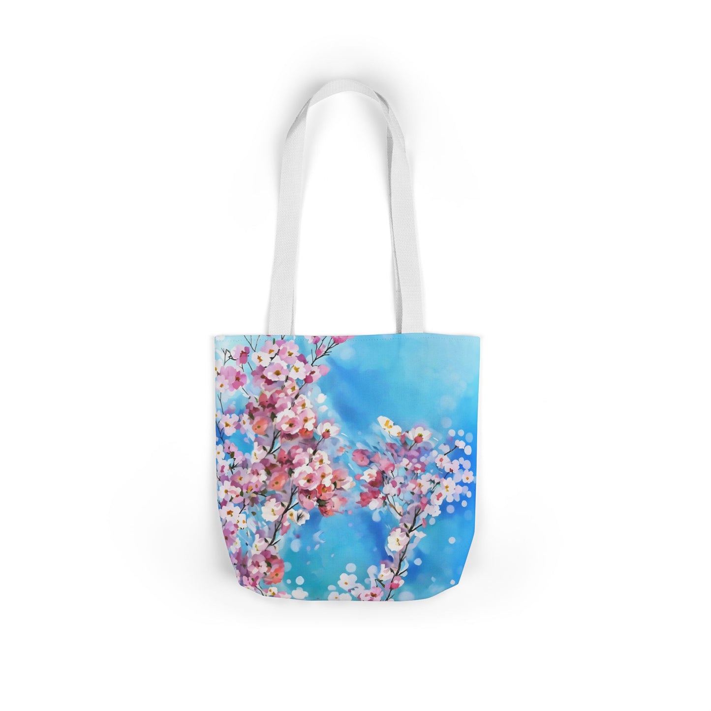 Colorful FairyHill Studio Sakura flowers Canvas Tote Bag - Perfect for Beach Days, Eco-Friendly Shopping, and Summer Fun!