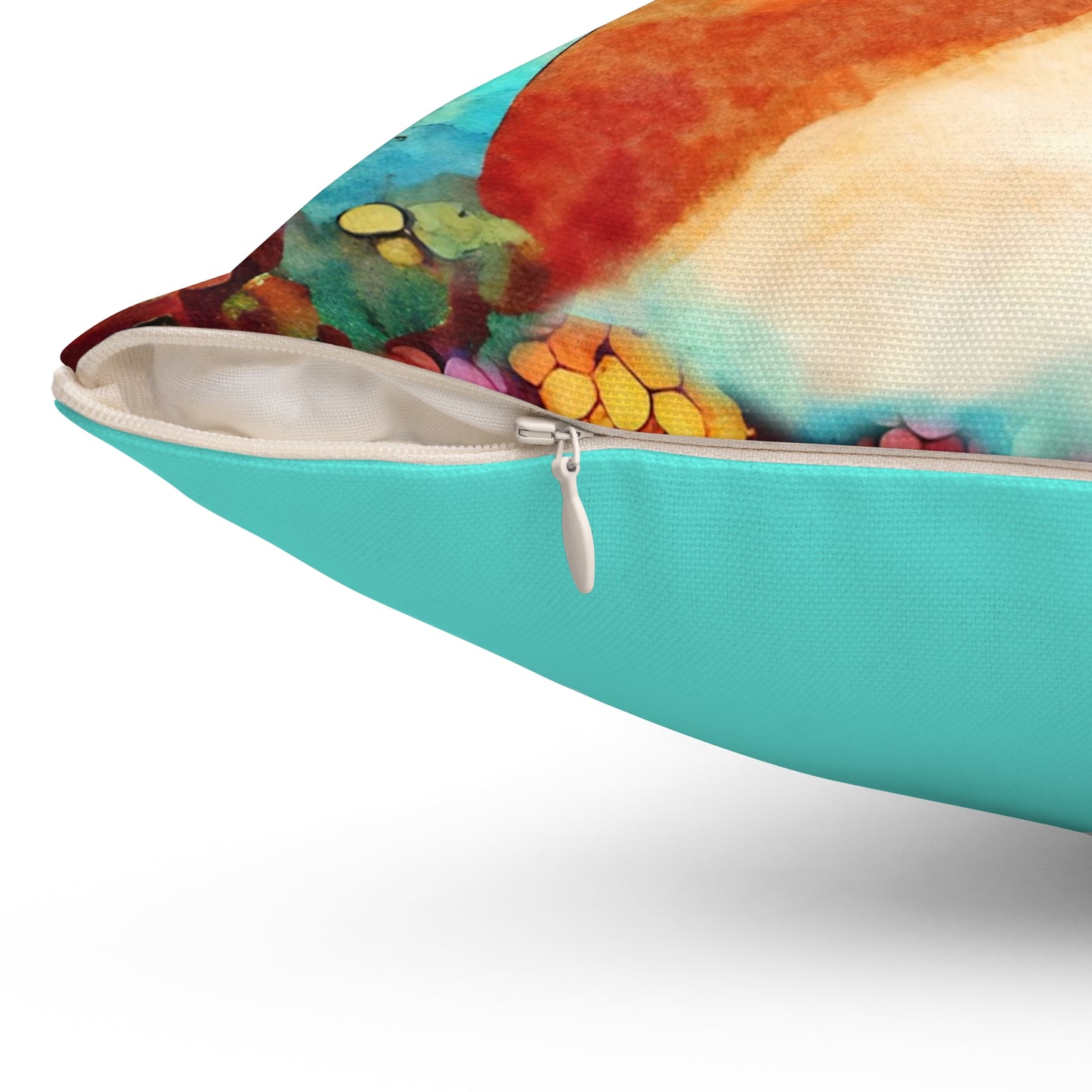 Pillow Cover - Summer Vibes Art with Beautiful Girl on Aqua Background by Fairyhill Studio