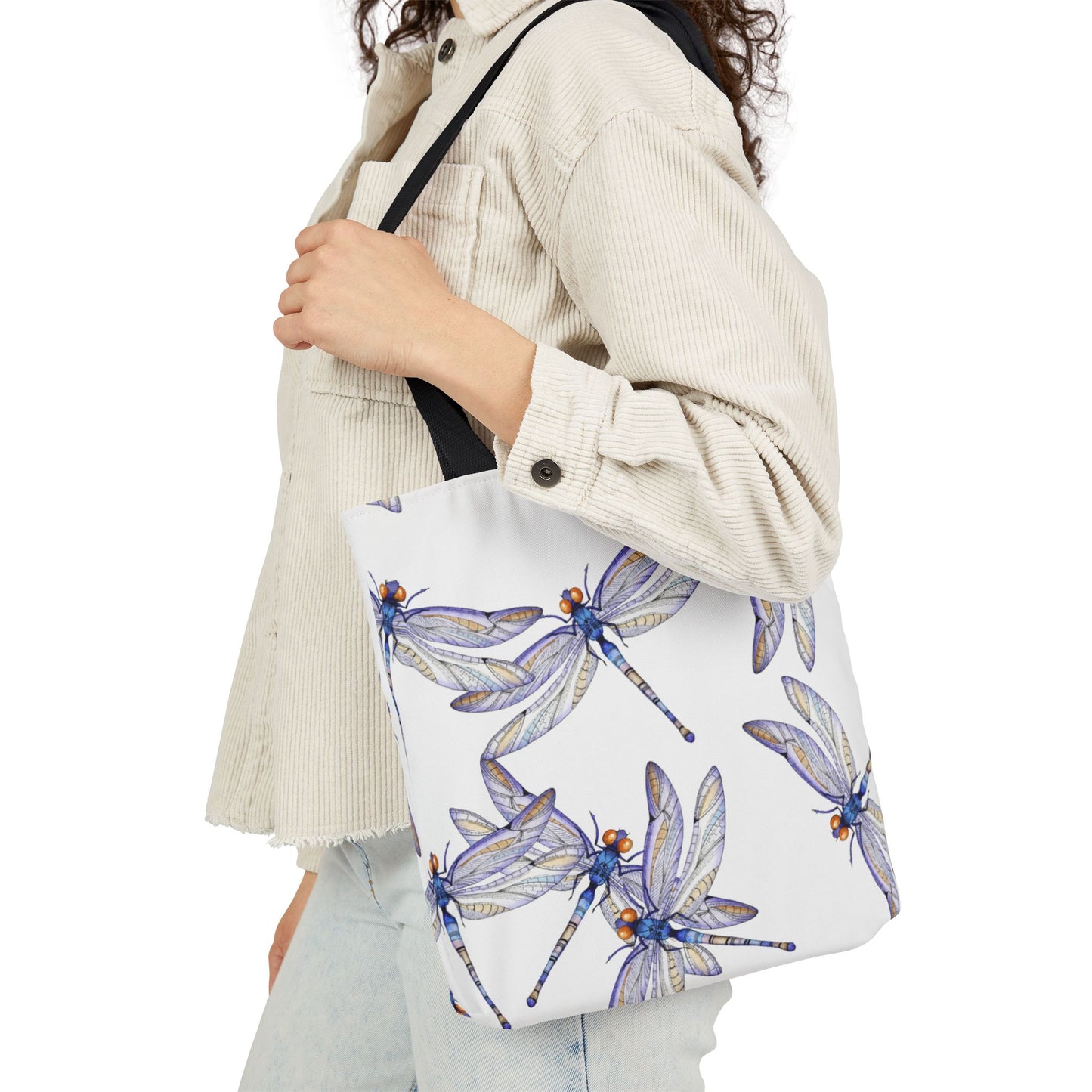 Colorful Dragonfly Inspired Canvas Tote Bag - Perfect for Beach Days, Eco-Friendly Shopping, and Summer Fun!