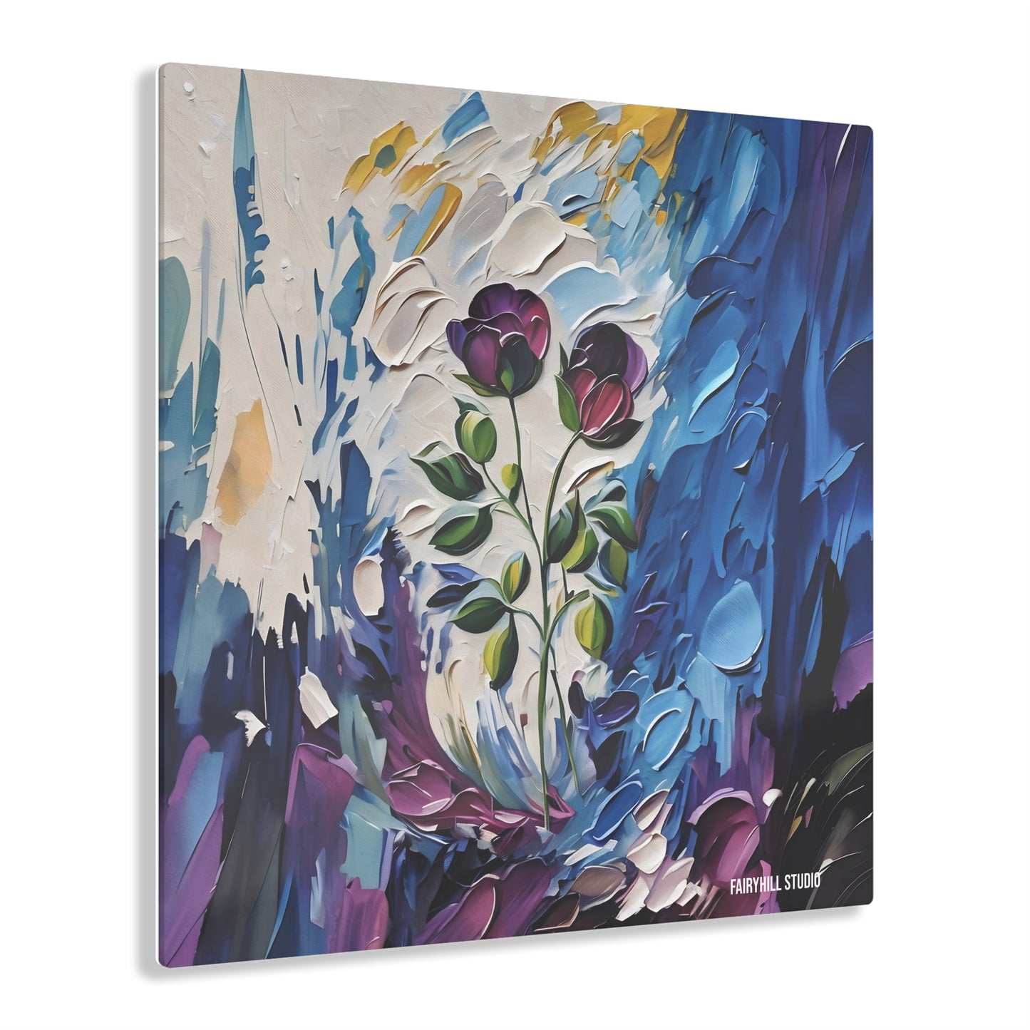 FairyHill Studio Purple roses Art Inspirational Art Acrylic Print -