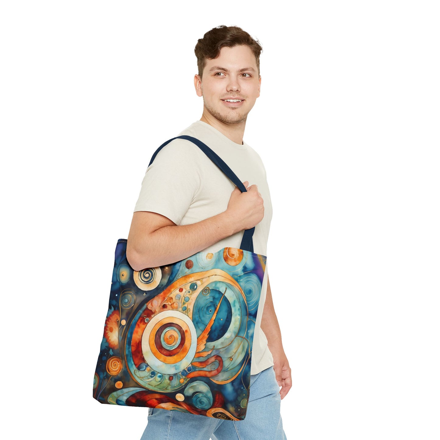 Colorful Circle Canvas Art Tote Bag
