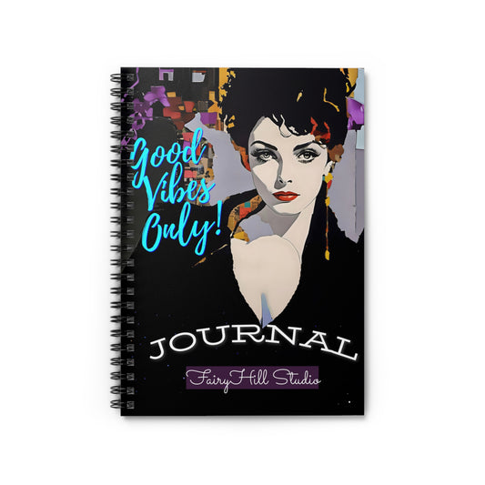 Spiral Notebook My Art Journal  Good Vibes Journal /Journal FairyHill Studio Journal Ruled Line Journal/Fashion Model