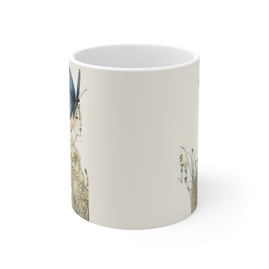 Elegant Floral Art Mug - 11oz Coffee Cup for Coffee Art Lovers