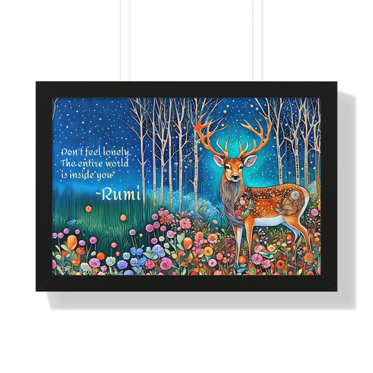 Majestic Boho Deer Framed Poster