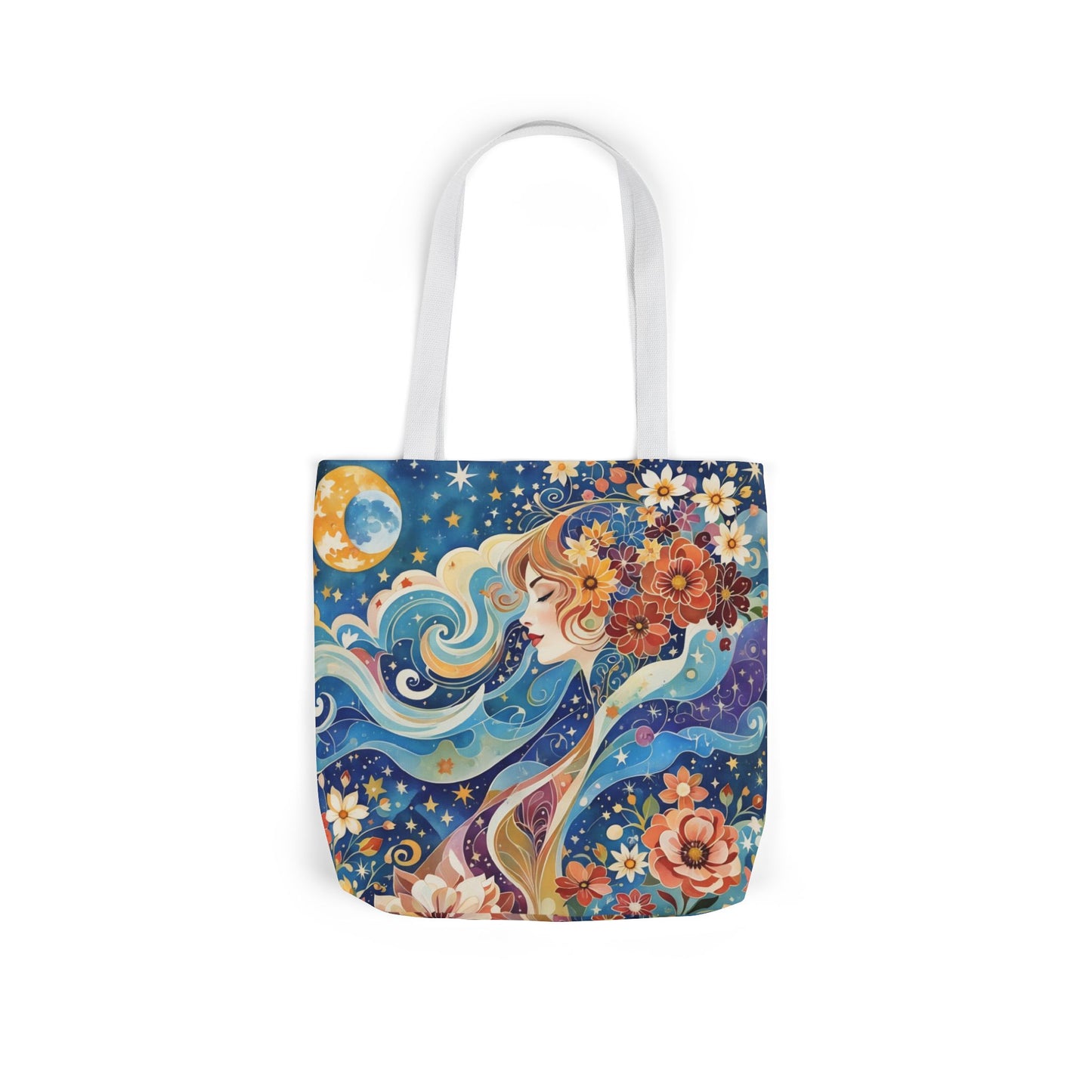 Colorful Galaxy-Inspired Canvas Tote Bag - Perfect for Beach Days, Eco-Friendly Shopping, and Summer Fun!