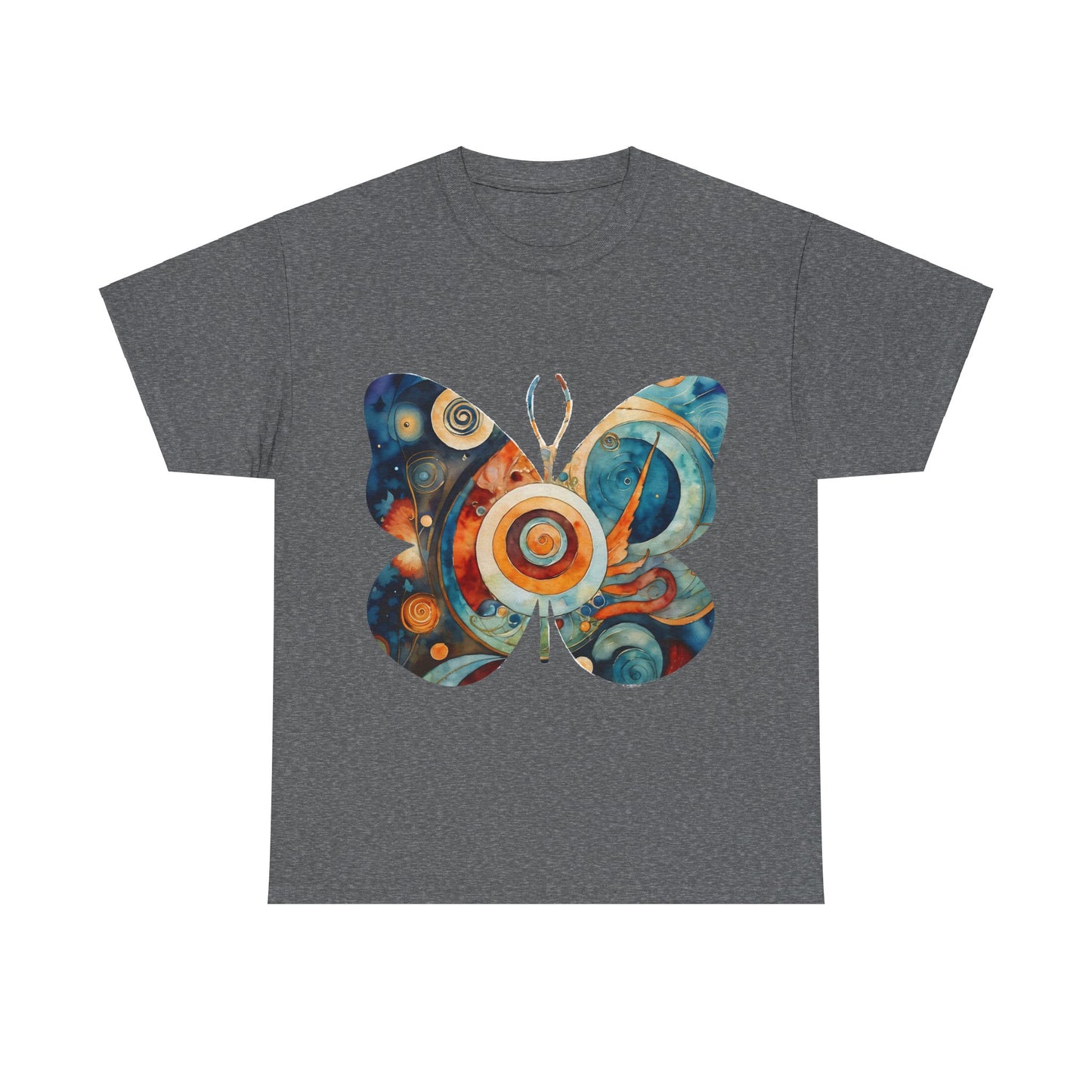 Colorful Abstract Butterfly Swirl Tee - Unisex Heavy Cotton