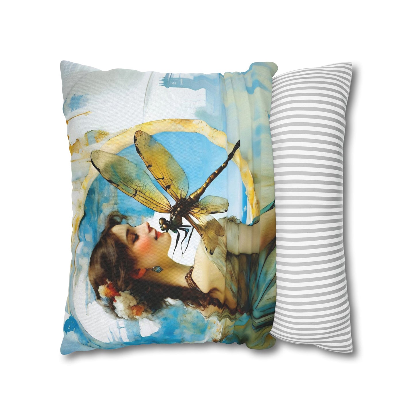 Elegant Dragonfly Art Pillowcase | Decorative Cushion Cover, Home Decor, Gift Idea, Bohemian Style, Christmas Decoration