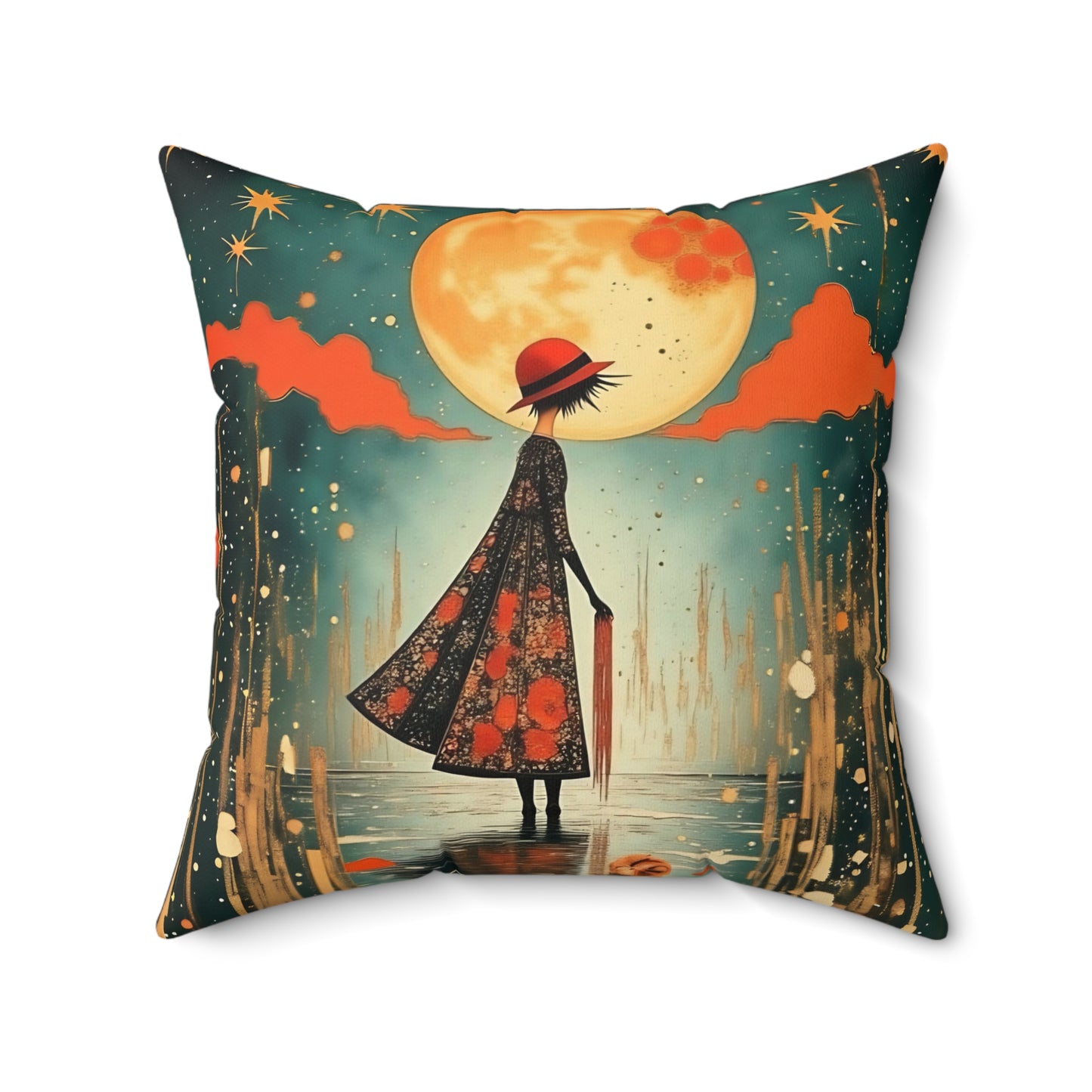 Autumn Rain Square Pillow - by Fairyhill Studio