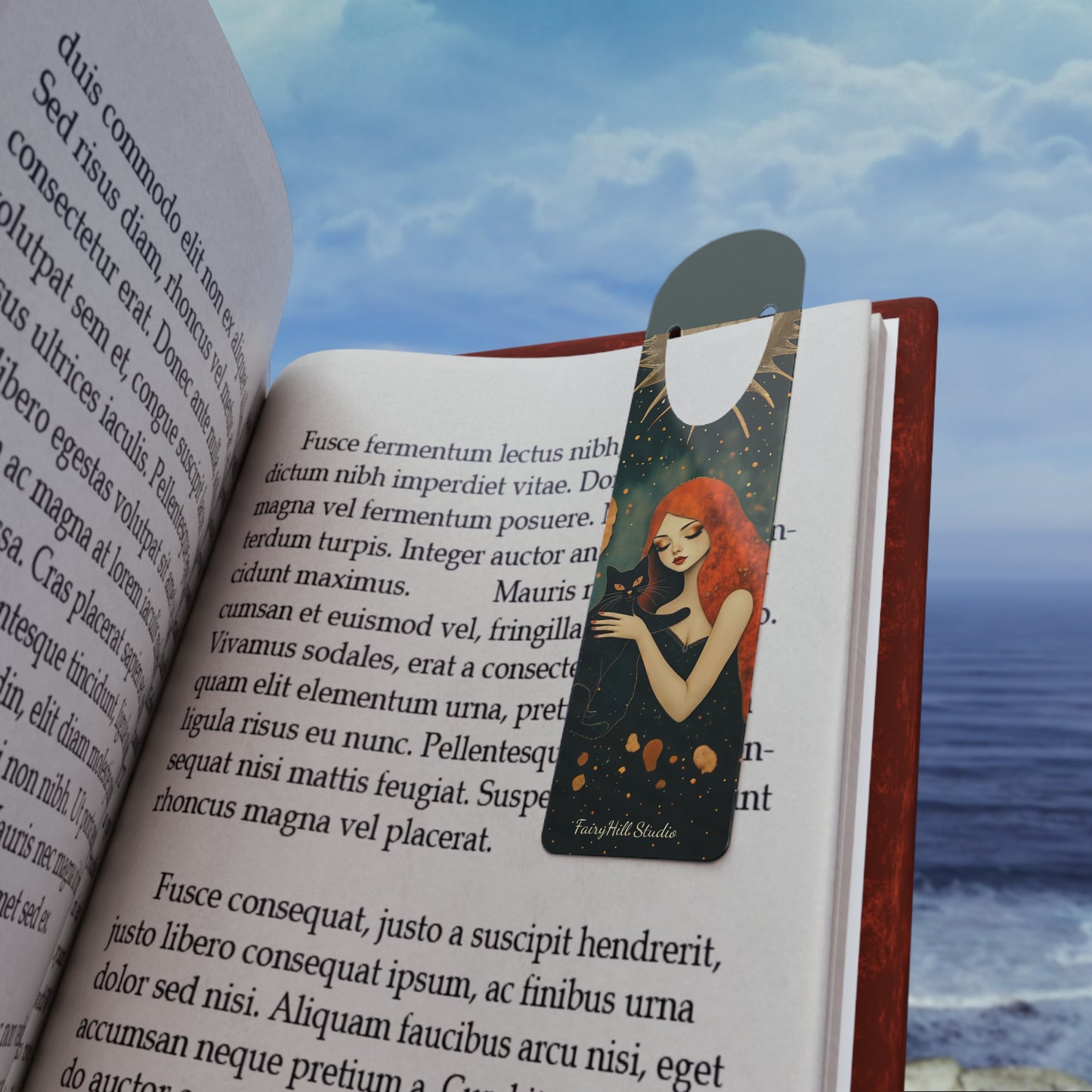 The Witching Hour Hug Girl  a black cat Illustration Bookmark, Cute Metal Bookmark, Gift for Parrot Lovers, Reading Accessory, Book Lover Gift, Unique Gift Idea